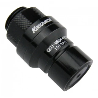 Koolance QD3-MSG4-BK Male Quick Disconnect No-Spill Coupling, Male Threaded G 1/4 BSPP Black 
