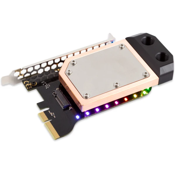 Aquacomputer kryoM.2 RGBpx PCIe 5.0/4.0/3.0 x4 adapter for M.2 PCIe SSD, M-Key with water block