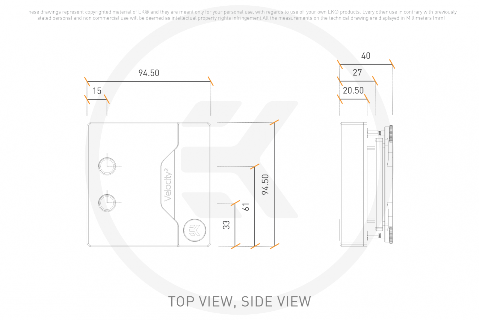 EK-Quantum Velocity2 D-RGB - 1700 Nickel + Plexi CPU water block