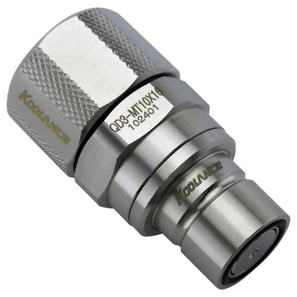 Koolance QD3-MT10X16 Male Quick Disconnect No-Spill Coupling, Compression for 10mm x 16mm (3/8in x 5/8in) 