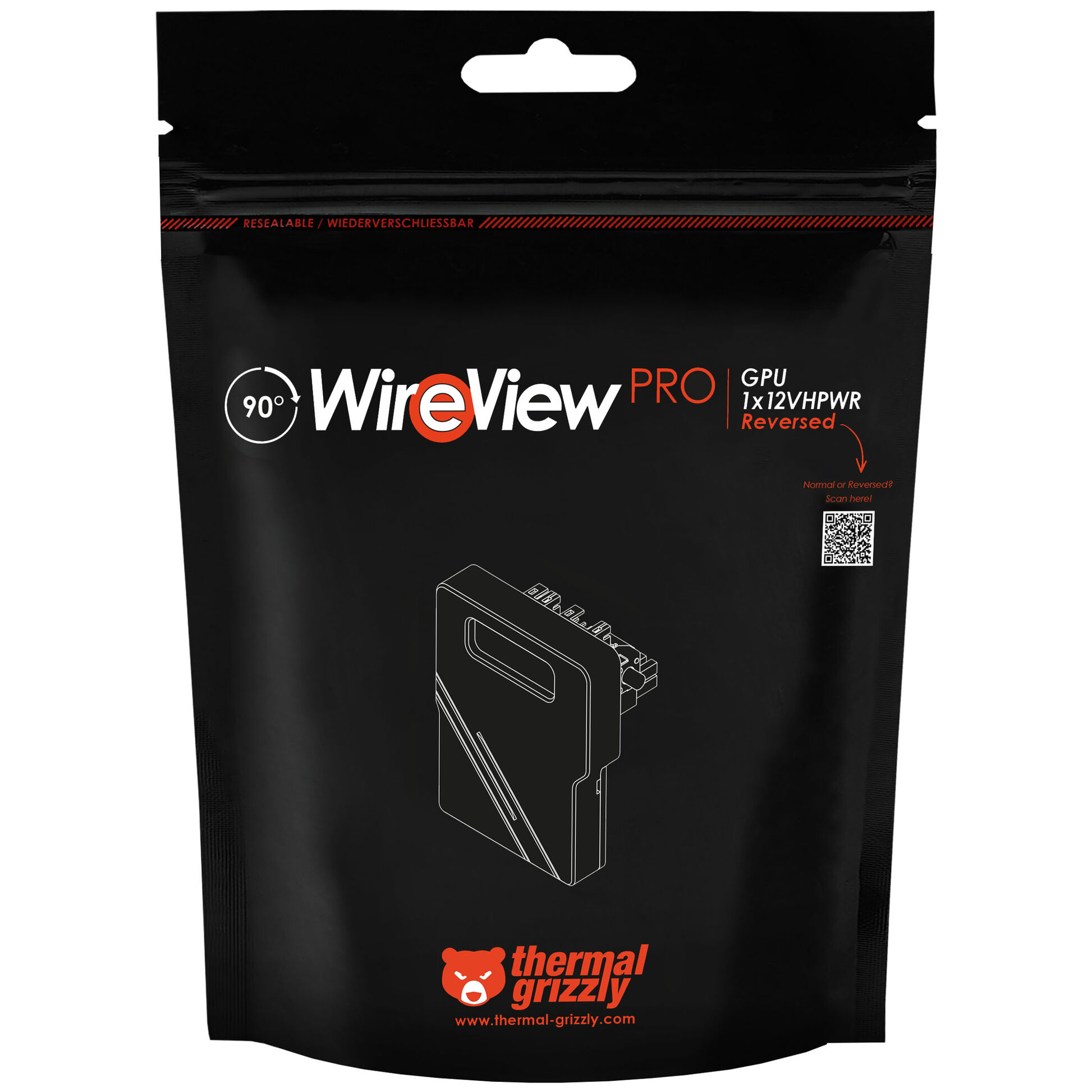 Thermal Grizzly WireView 90 Pro GPU, 1x12VHPWR - Reverse